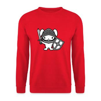 Lapin Chevalier Épée Bouclier Armure Casque Château Héros - Sweat-shirt Unisexe - rouge - Devant - Alina (178cm) & Michal (187cm)