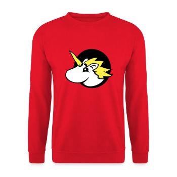 Unicorn Hole Page Funny Cute Comic Cartoon - Unisex Sweatshirt - red - Front - Alina (178cm) & Michal (187cm)