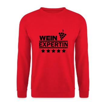wein expertin - Unisex Pullover - Rot - Vorne - Alina (178cm) & Michal (187cm)