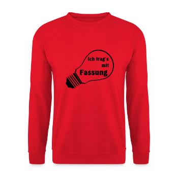 ich trage es mit Fassung lockere Einstellung - Unisex Pullover - Rot - Vorne - Alina (178cm) & Michal (187cm)