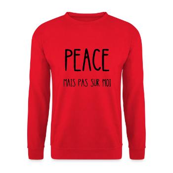 peace mais pas sur moi - Sweat-shirt Unisexe - rouge - Devant - Alina (178cm) & Michal (187cm)