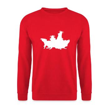 Ratpack Rats Motif - Unisex Sweatshirt - red - Front - Alina (178cm) & Michal (187cm)