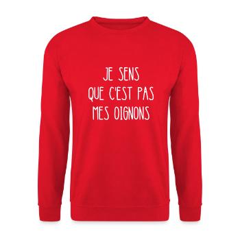 je sens que c'est pas mes oignons - Sweat-shirt Unisexe - rouge - Devant - Alina (178cm) & Michal (187cm)