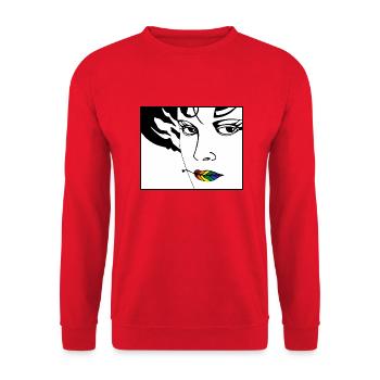 Vulkan 15a - Unisex Pullover - Rot - Vorne - Alina (178cm) & Michal (187cm)