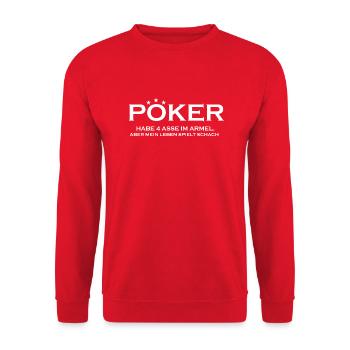 boardgame chess backgammon game night - Unisex Pullover - Rot - Vorne - Alina (178cm) & Michal (187cm)