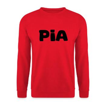 Name - Pia - Unisex Sweatshirt - red - Front - Alina (178cm) & Michal (187cm)