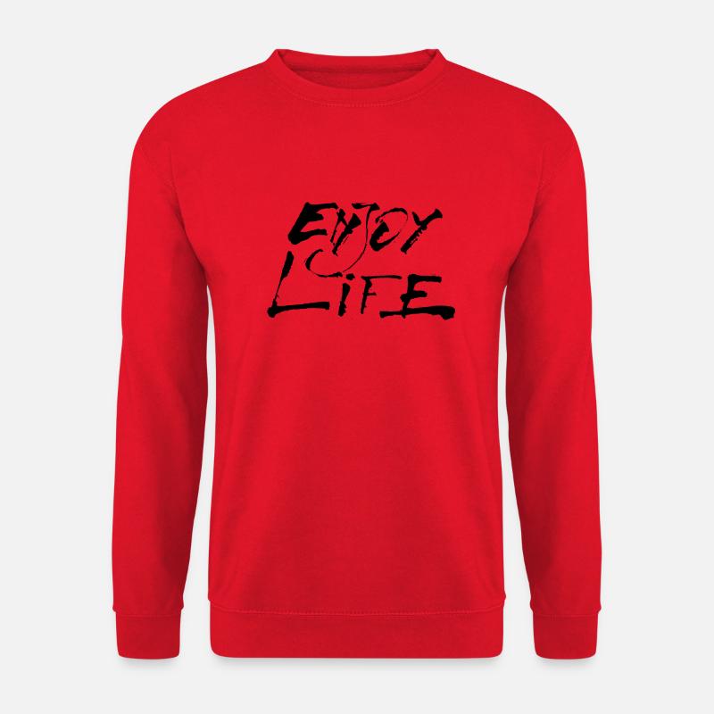 Enjoy Life schwarz - Unisex Pullover - Rot
