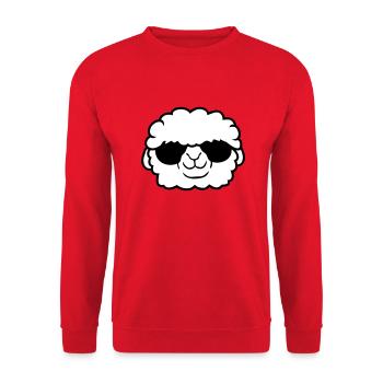 Sheep Sunglasses Party Sheep Lamb Cool Head - Unisex Sweatshirt - red - Front - Alina (178cm) & Michal (187cm)