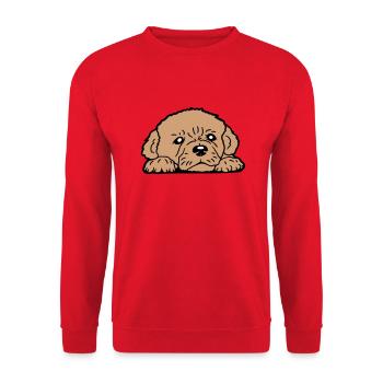 Chiot chien mensonges bon mignon fidèle doux regard doux - Sweat-shirt Unisexe - rouge - Devant - Alina (178cm) & Michal (187cm)