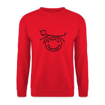 Physiotherapie Männchen - Unisex Pullover - Rot - Vorne - Alina (178cm) & Michal (187cm)