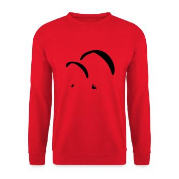 I LOVE PARAGLIDING - Unisex Pullover - Rot - Vorne - Alina (178cm) & Michal (187cm)