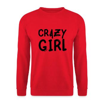 crazy girl - Unisex Pullover - Rot - Vorne - Alina (178cm) & Michal (187cm)