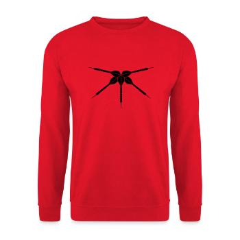 logo verein spielen darts club werfen dart pfeil s - Unisex Pullover - Rot - Vorne - Alina (178cm) & Michal (187cm)