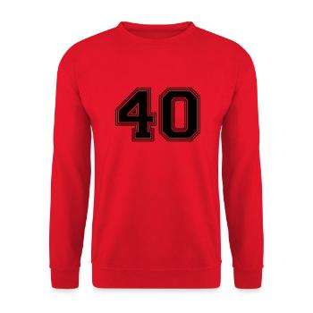 40_number_40_(s31) - Unisex Sweatshirt - red - Front - Alina (178cm) & Michal (187cm)