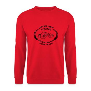 Vater Tocher Beste Freunde fürs Leben - Unisex Pullover - Rot - Vorne - Alina (178cm) & Michal (187cm)