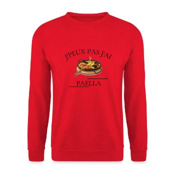 J'peux pas j'ai Paella - Sweat-shirt Unisexe - rouge - Devant - Alina (178cm) & Michal (187cm)