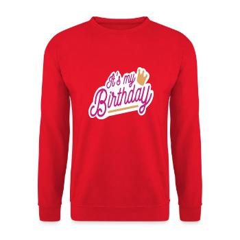 My birthday - Unisex Sweatshirt - red - Front - Alina (178cm) & Michal (187cm)