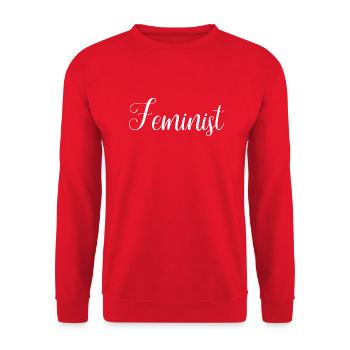 emancipation feminine funny saying fun cool - Unisex Sweatshirt - red - Front - Alina (178cm) & Michal (187cm)