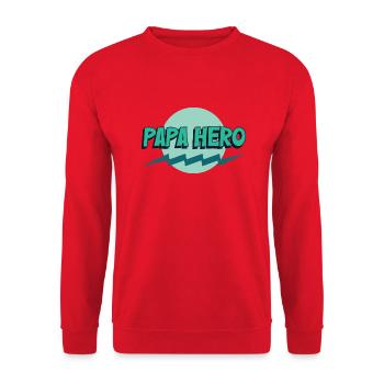 Papa Held - Unisex Pullover - Rot - Vorne - Alina (178cm) & Michal (187cm)