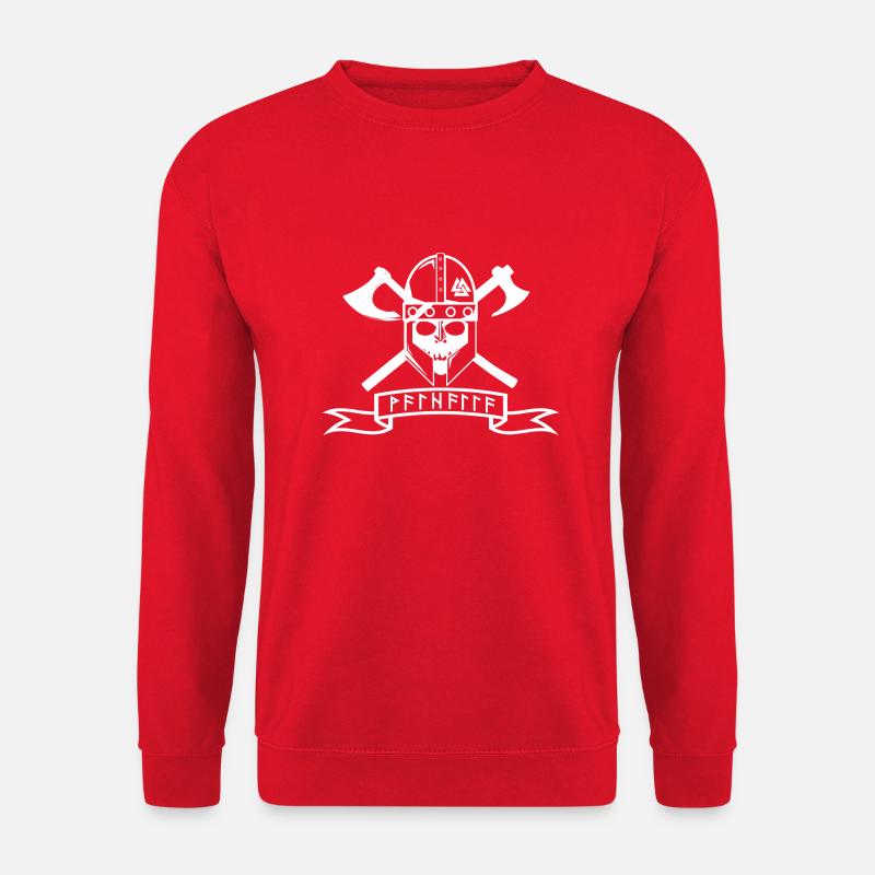 Walhalla Logo weiß - Unisex Pullover - Rot