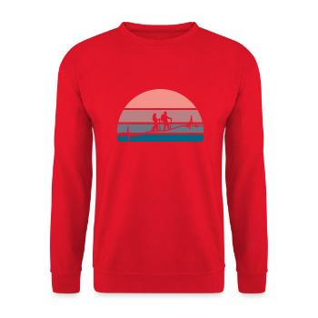 Coucher de soleil sur le battement de cœur de la randonnée - Sweat-shirt Unisexe - rouge - Devant - Alina (178cm) & Michal (187cm)