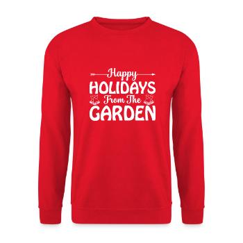 Happy Holidays from the Garden - Unisex Sweatshirt - red - Front - Alina (178cm) & Michal (187cm)