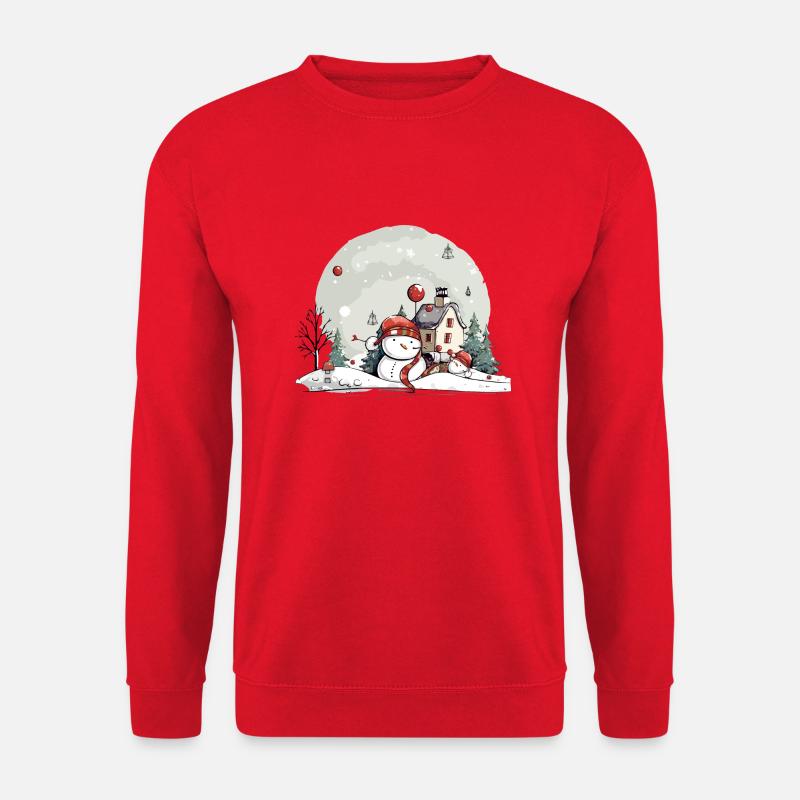 Weihnachtliche Landschaft - Unisex Pullover - Rot