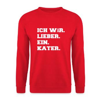 bday geschenk hauskatze falbkatze miezekatze - Unisex Pullover - Rot - Vorne - Alina (178cm) & Michal (187cm)