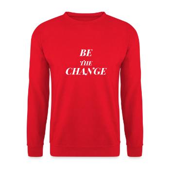 Soyez le changement - Sweat-shirt Unisexe - rouge - Devant - Alina (178cm) & Michal (187cm)