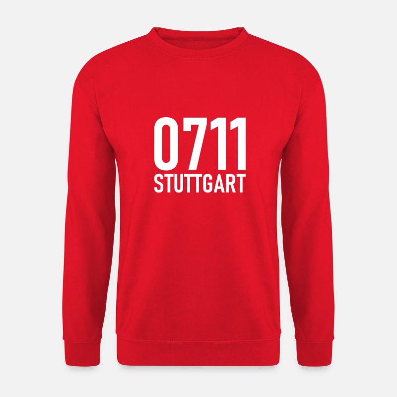 0711 Vorwahl Stuttgart Neckar Schwaben - Unisex Pullover - Rot