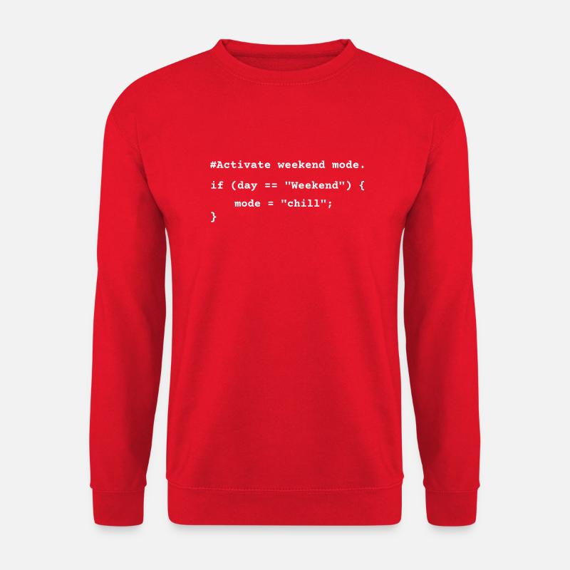 Weekend Mode Activated – Funny Coding T-Shirt - Unisex Pullover - Rot
