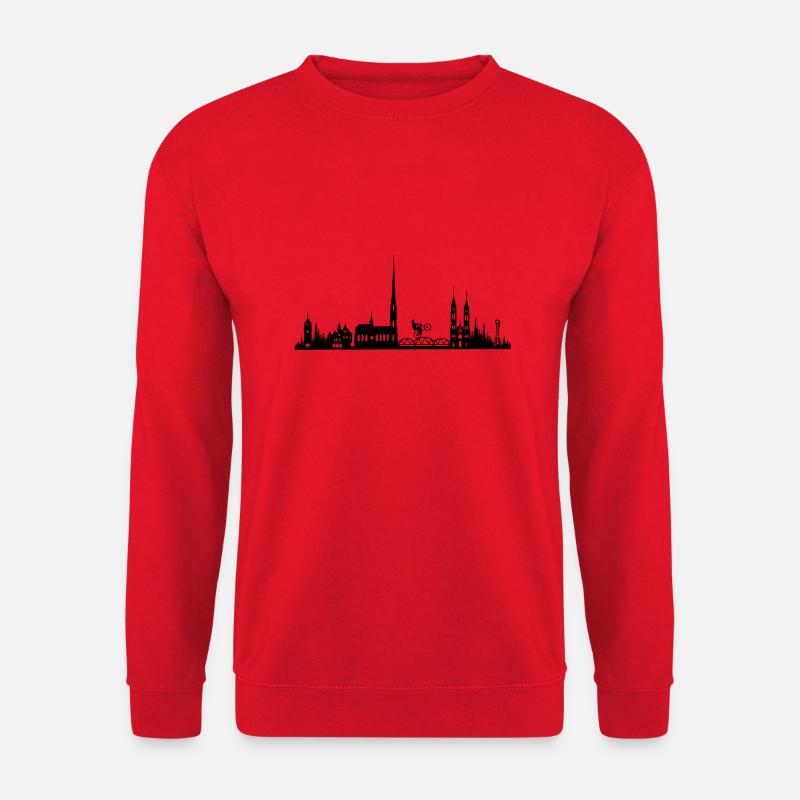 MTB Lifestyle - Wheely Freiburg Skyline - Unisex Pullover - Rot