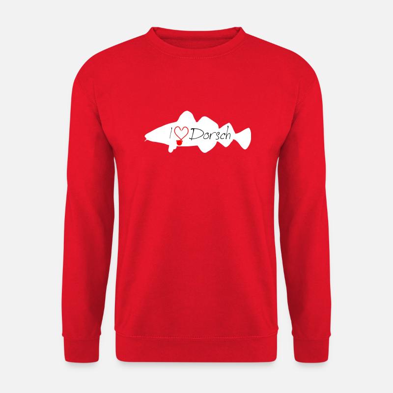I Love Cod white - Unisex Sweatshirt - red