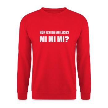 Hör ich da ein leises Mimimi? - Unisex Pullover - Rot - Vorne - Alina (178cm) & Michal (187cm)