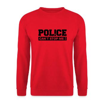 police_cant_stop_me_rk1 - Unisex Sweatshirt - red - Front - Alina (178cm) & Michal (187cm)