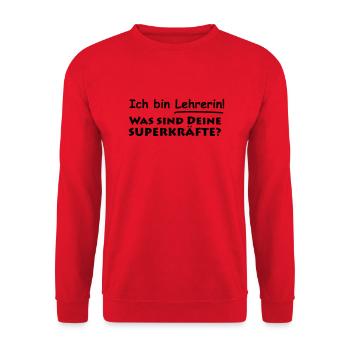 lehrerin - Unisex Pullover - Rot - Vorne - Alina (178cm) & Michal (187cm)