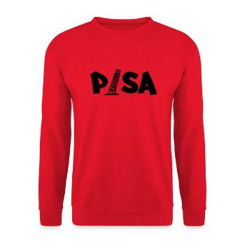 pisa_03 - Unisex Pullover - Rot - Vorne - Alina (178cm) & Michal (187cm)