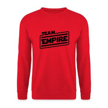 Team Empire (lettrage) - Sweat-shirt Unisexe - rouge - Devant - Alina (178cm) & Michal (187cm)