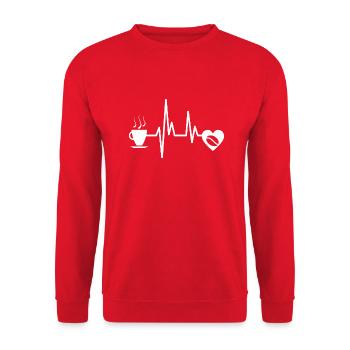 Coffee Cup Caffeine Coffee Gift Coffee Bean - Unisex Sweatshirt - red - Front - Alina (178cm) & Michal (187cm)