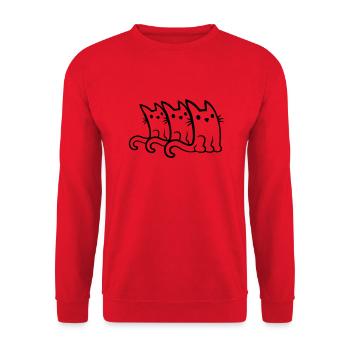 Équipe 3 chats mignons - Sweat-shirt Unisexe - rouge - Devant - Alina (178cm) & Michal (187cm)