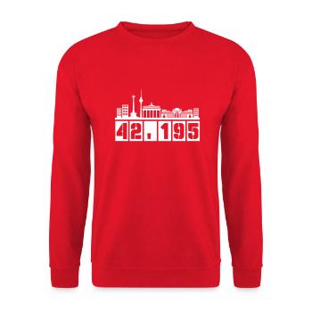 Berlin Skyline Marathon 1 - Unisex Sweatshirt - red - Front - Alina (178cm) & Michal (187cm)
