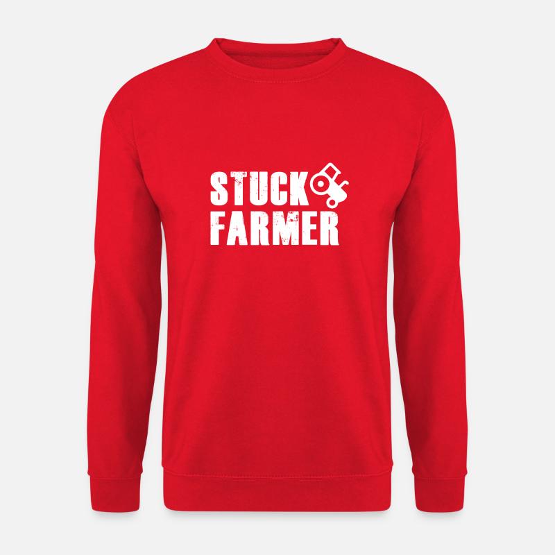 STUCK FARMER WHITE - Unisex Sweatshirt - red