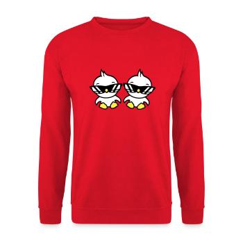 2 Birds Sunglasses Cool Sitting Two Friends Crew - Unisex Sweatshirt - red - Front - Alina (178cm) & Michal (187cm)