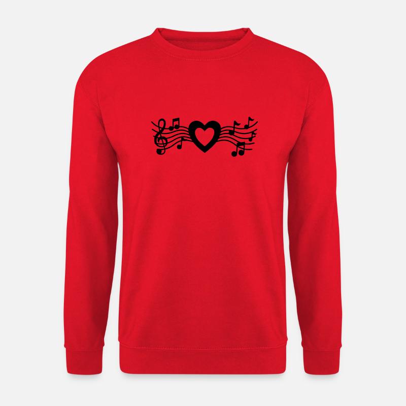 Musik-Herz - Unisex Pullover - Rot