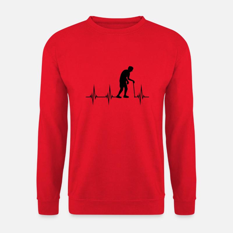 Opa Herzschlag EKG - Unisex Pullover - Rot