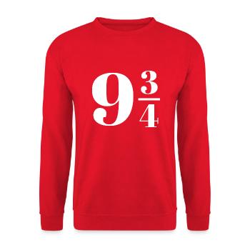 Railway track Nine-three-quarters 9 3/4 - Unisex Sweatshirt - red - Front - Alina (178cm) & Michal (187cm)