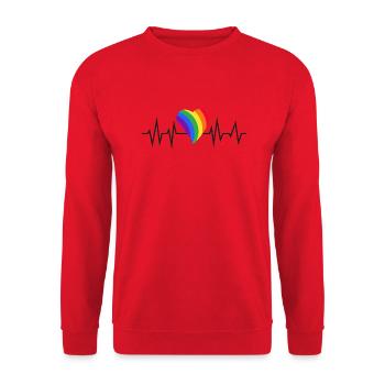 LGBT puls sort cadeau pride droits - Sweat-shirt Unisexe - rouge - Devant - Alina (178cm) & Michal (187cm)