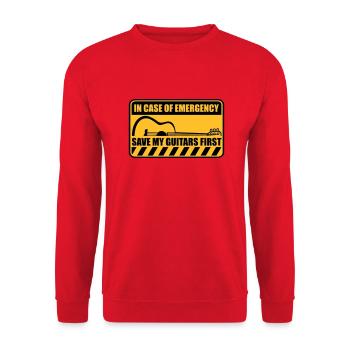 Save My Guitars First - Unisex Sweatshirt - red - Front - Alina (178cm) & Michal (187cm)