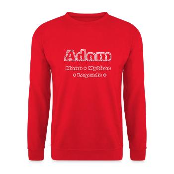 Adam - Mann, Mythos, Legende - Unisex Pullover - Rot - Vorne - Alina (178cm) & Michal (187cm)