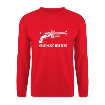 make music not war - Unisex Pullover - Rot - Vorne - Alina (178cm) & Michal (187cm)